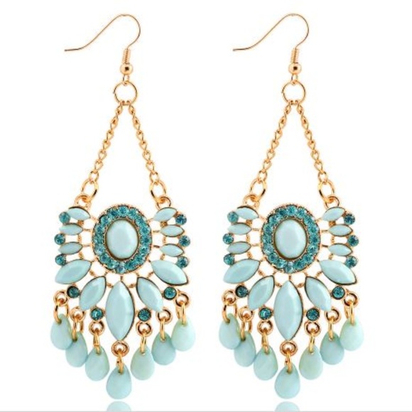 Jewelry - Sky Blue Statement Dangle Earrings